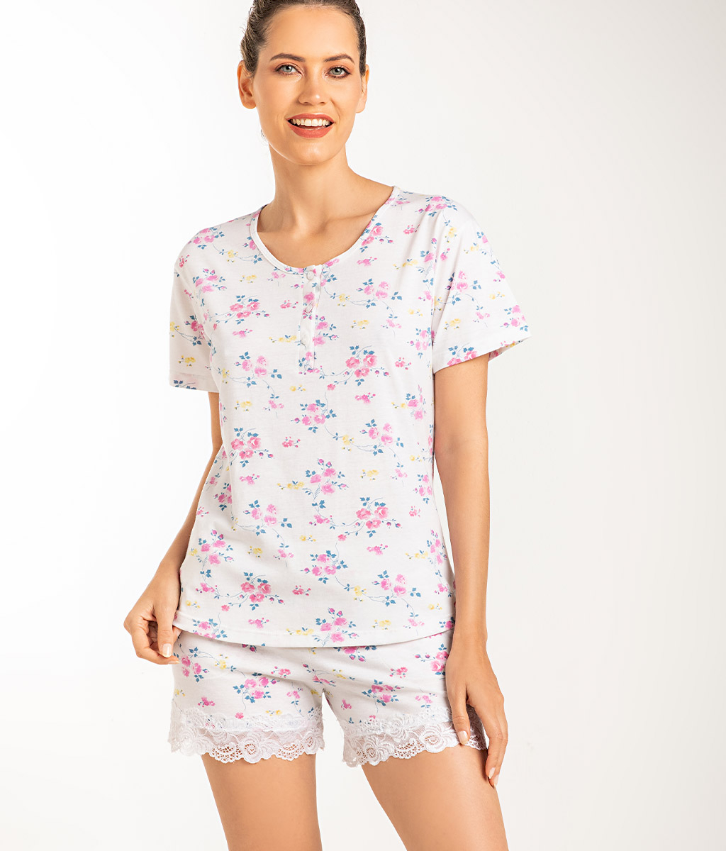 Pijama jersey FLOWERS PV - Bianca Secreta
