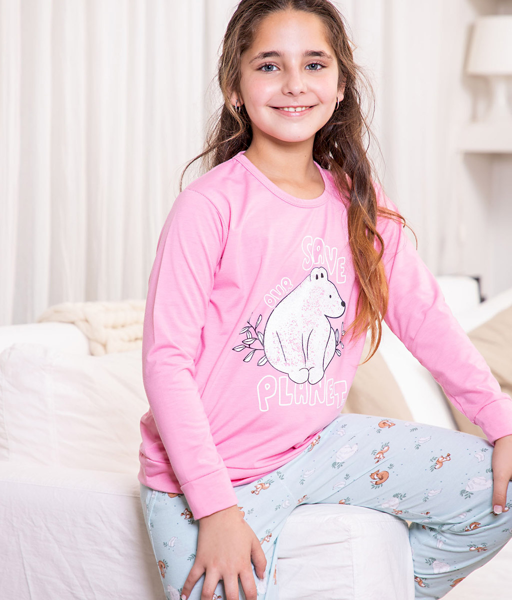Pijama infantil PLANET Plus size FW - Bianca Secreta