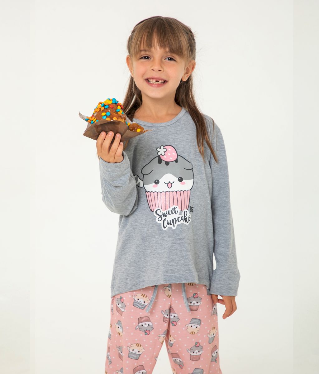 Pijama Cupcake Infantil Plus Size FW - Bianca Secreta