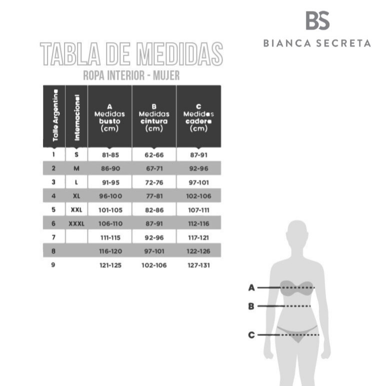 Universal Algodón BASICS Tabla de medidas